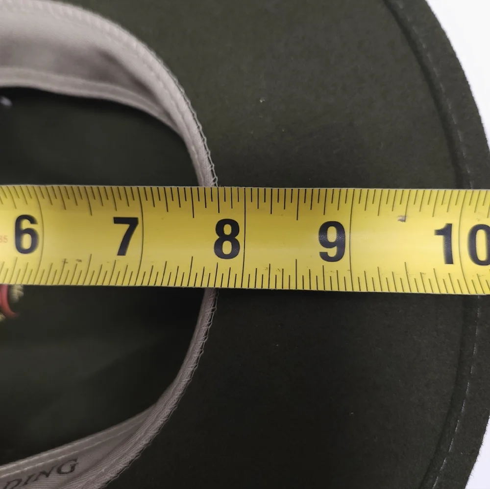 Duluth Trading Wool Felt Crusher Hat Medium Leather Band USA Made Green Fedora - Picture 14 of 14